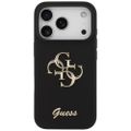 Puzdro Guess Silicone Big 4G Script pre iPhone 17 Pro čierne