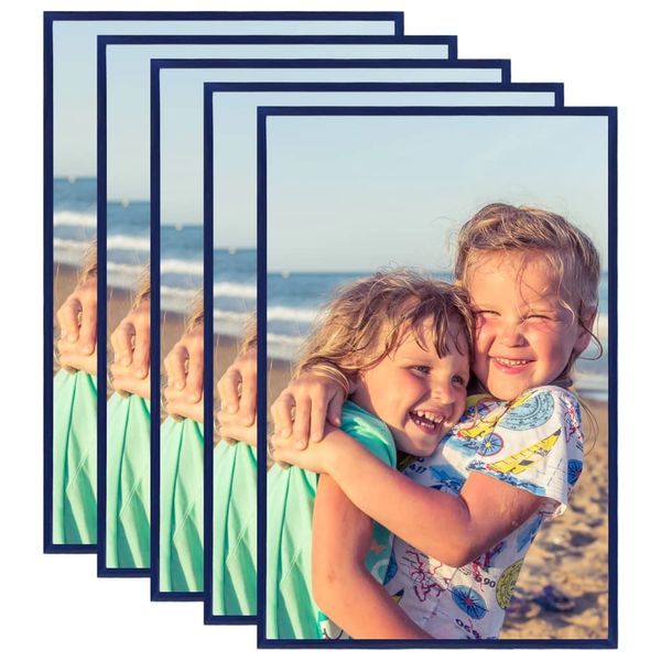 vidaXL Fotorámiky na stenu alebo stôl 5 ks modré 28x35 cm MDF
