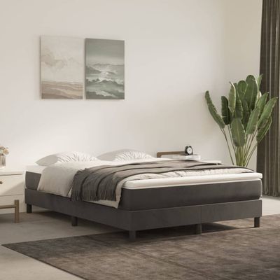 vidaXL Matrac s taštičkovými pružinami stredná tvrdosť tmavosivý 140x200x20 cm zamat