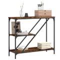vidaXL Konzolový stolík dymový dub 88,5x30x75 cm kompozitné drevo