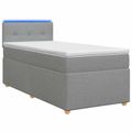 vidaXL Posteľ boxspring s matracom Svetlosivá 90 x 200 cm Látka