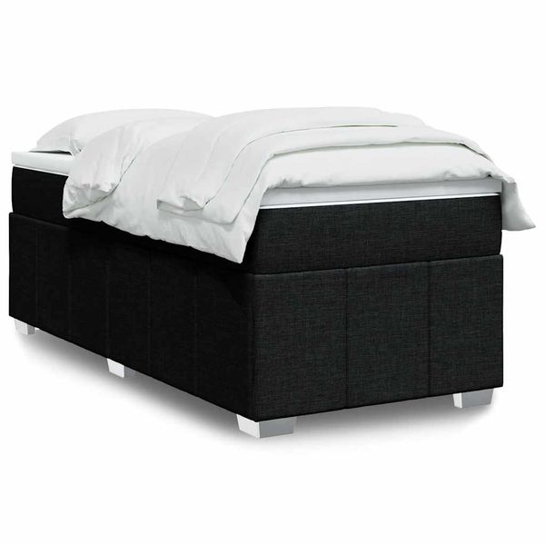 vidaXL Boxspring posteľ s matracom čierna 100x200 cm látka