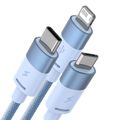 Kábel USB 3v1 Baseus série StarSpeed, USB-C + Micro + Lightning 3,5A, 1,2 m (modrý)