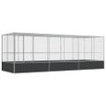 vidaXL Voliéra s nadstavcom strieborná 625x207x212 cm oceľ