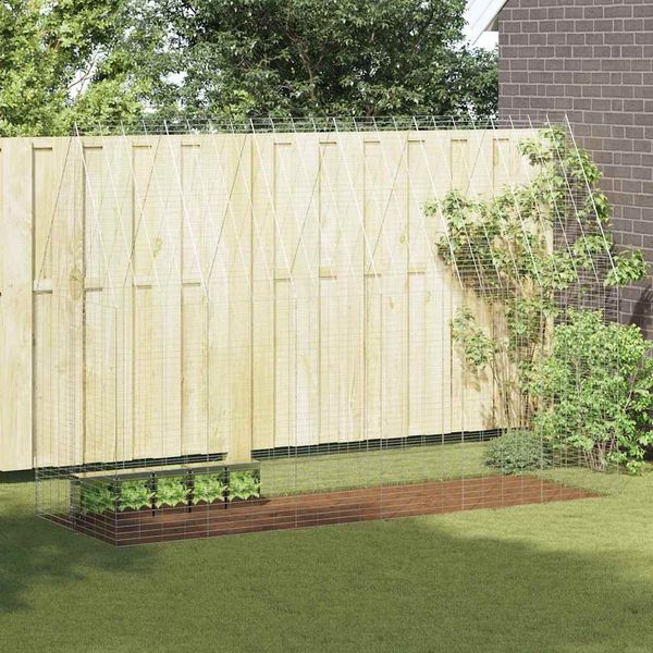 vidaXL Klietka pre králiky Strieborná 300 x 100 x 210 cm