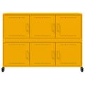 vidaXL Komoda horčicovožltá 100,5x39x7 cm oceľ
