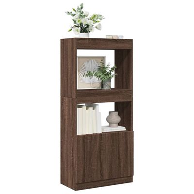 vidaXL Vysoká skrinka hnedý dub 63x33x140 cm kompozitné drevo