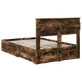 vidaXL Rám postele Dymová dub 135 x 190 cm Kompozitné drevo