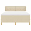 vidaXL Posteľ s pružinovým rámom s vankúšom Krémová 200 x 140 cm látka
