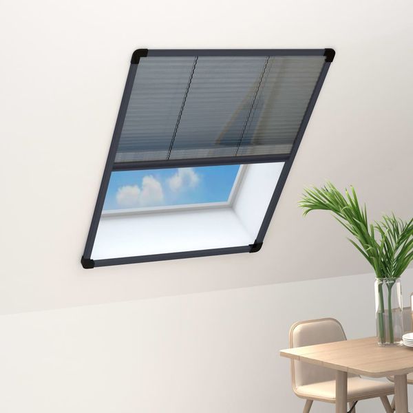 vidaXL Plisovaná okenná sieťka proti hmyzu antracitová 60x80 cm hliníková