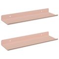 vidaXL Závesná polica 2 ks Ružová 30 x 9 x 2,5 cm Oceľ