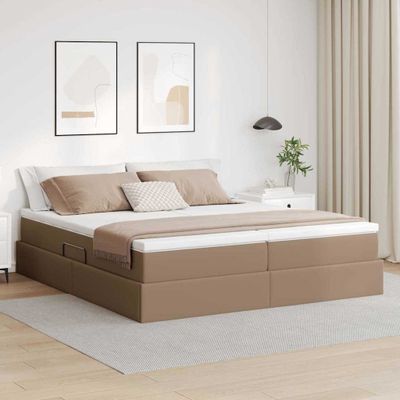 vidaXL Postel s úložným prostorem a matrací Kapučínová 200 x 200 cm