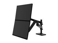 Montážna sada (duálne stohovacie rameno) - modulárna - pre 2 LCD displeje - hliník - čierna - veľkosť obrazovky: až 27" - upevniteľné na stôl