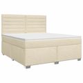 vidaXL Posteľ boxspring s matracom Krémová 140 x 200 cm Látka