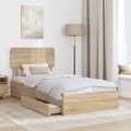 vidaXL Úložná posteľ Sonoma dub 75 x 190 cm Kompozitné drevo