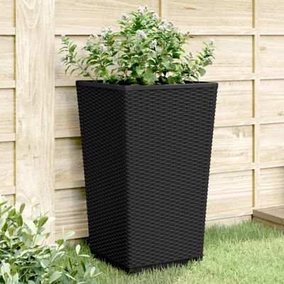 vidaXL Záhradné kvetináče 2 ks, čierne 32,5x32,5x57 cm, PP