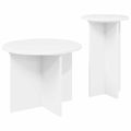 vidaXL Sada príručných stolíkov 2 ks Biela Ø 45 x 35 cm