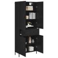vidaXL Highboard Čierny dub 69,5 x 34 x 180 cm Kompozitné drevo