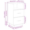 vidaXL Nočné skrinky 2 ks s 2 zásuvkami staré drevo 36x36x68 cm