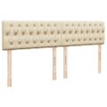 vidaXL Posteľný rám boxspring s matracom krémový 180x200 cm látka