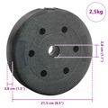 vidaXL Hmotnostné dosky 4 ks 10 kg Čierna Cement a železní piesok