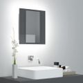 vidaXL LED kúpeľňová zrkadlová skrinka lesklá sivá 40x12x45 cm akryl