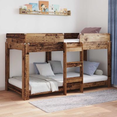 vidaXL Poschodová posteľ pre deti Staré drevo 90 x 190 cm
