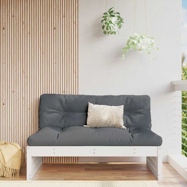 vidaXL Stredová pohovka biela 120x80 cm borovicový masív
