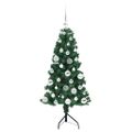 vidaXL Rohový umelý vianočný strom s 150 LED-i Zelená 120 cm PVC a kov