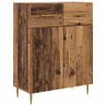 vidaXL Highboard Staré drevo 69,5 x 34 x 180 cm Kompozitné drevo