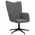 vidaXL Relaxačné kreslo s podnožkou, tmavosivé, látka