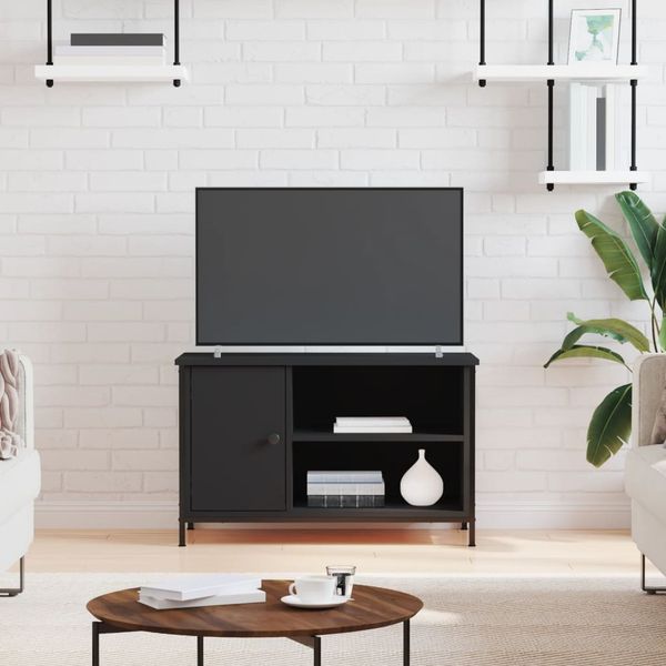 vidaXL TV skrinka čierna 80x40x50 cm spracované drevo