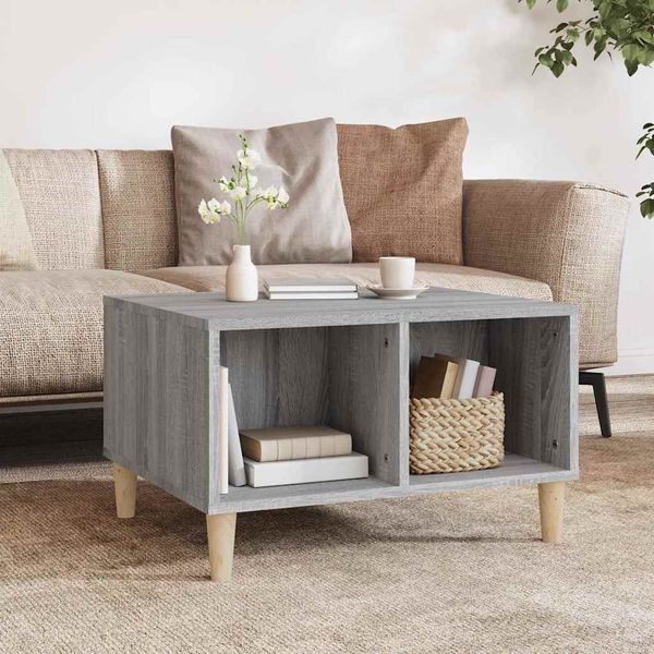 vidaXL Konferenčný stolík sivý dub sonoma 60x50x36,5 spracované drevo