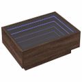 vidaXL Konferenčný stolík s LED hnedý dub 70x50x30 cm kompozitné drevo