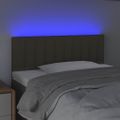 vidaXL Čelo postele s LED sivohnedé 100x5x78/88 cm látka