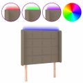 vidaXL Čelo postele s LED sivohnedé 83x16x118/128 cm látka