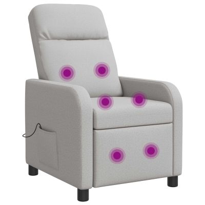 vidaXL Masážne relaxačné kreslo Oblá šedá Látka