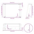 vidaXL Nohy konferenčného stolíka v tvare U, 2 ks, čierne, 70 x (42-43) cm, oceľové