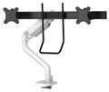 Neomounts DS75S-950WH2/Držák displeje/na stůl/17-27"/svorka+průch./VESA 100X100/nosn.2x8kg/plyn.píst/2 dis Držák, VESA, stolní, pro 2 ploché monitory, úhloprícka 17"–27", náklon 120°, otácení 180°, rotace 360°, nosnost 2×8kg, bílý