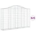 vidaXL Oblúkové gabiónové koše 25 ks 200x30x120/140cm pozinkov. železo