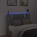 vidaXL Čelo postele s LED osvetlením Sivý Sonoma Kompozitné drevo