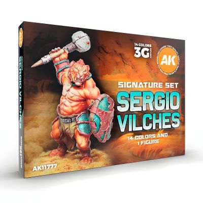 AK Interactive - Sergio Vilches: 3GEN Signature Set (14 barev a 1 figurka)