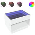 vidaXL Konferenčný stolík s nekonečnými LED biely 70x50x50 cm