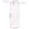vidaXL Posuvné dvere NARVIK Prírodná a čierna 85 x 210 cm (213,5 cm)