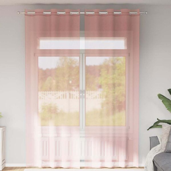 vidaXL Voálové závesy s priechodkami 2 ks Ružové 140x260 cm