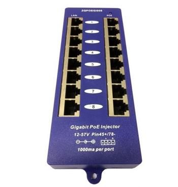 Gigabitový stienený 8-portový PoE panel