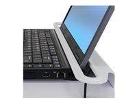 Upevňovací komponent (úchyt) - pre notebook (počítač) - biela - možno pripevniť na vozík