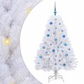 vidaXL Umelý Sklápací Vianočný Stromček Biela 150 cm PVC a oceľ