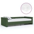 vidaXL Pohovka s matracom a USB tmavozelená látková 90x200 cm