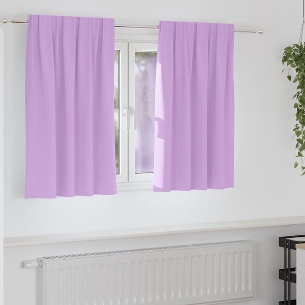 vidaXL Záclony na zatemnenie s krúžkami 2 pcs Fialová 140 x 140 cm